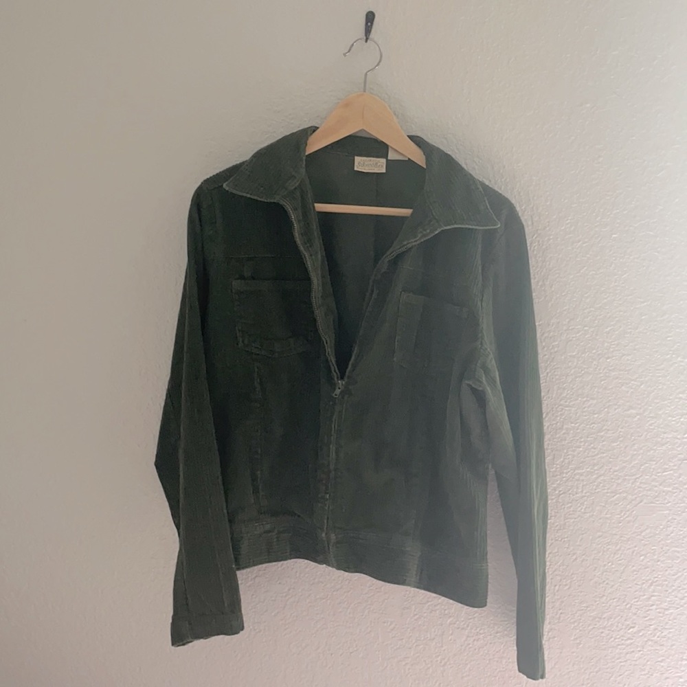 Authentic St.John’s Bay Green corduroy crop jacket